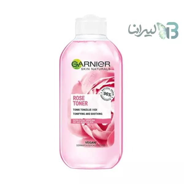 تونر پاک کننده صورت گارنیه مدل Rose Toner حجم 200 میلی لیتر