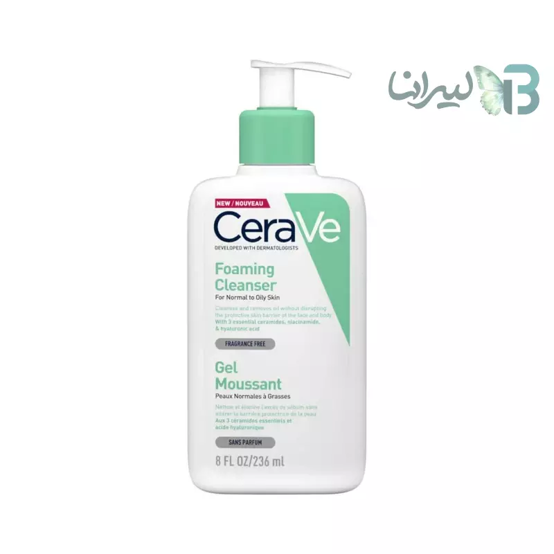 فوم شستشوی صورت سراوی مخصوص پوست نرمال تا چرب حجم 236 میلی‌لیتر