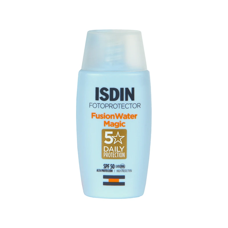 ضدآفتاب بدون رنگ ایزدین SPF50 مدل Fusion Water Magic ‌مناسب انواع پوست، حجم 50 میلی‌لیتر(اسپانیا)