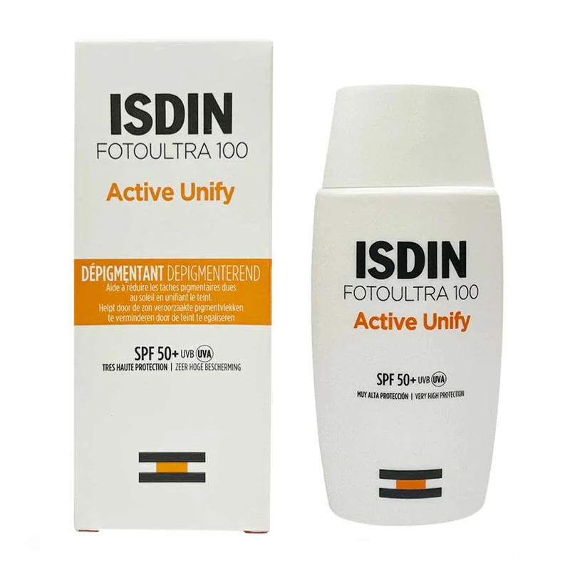 ضدآفتاب بدون رنگ ایزدین SPF50 مدل FOTOULTRA 100 ACTIVE UNIFY ‌، حجم 50 میلی‌‌لیتر(اسپانیا)